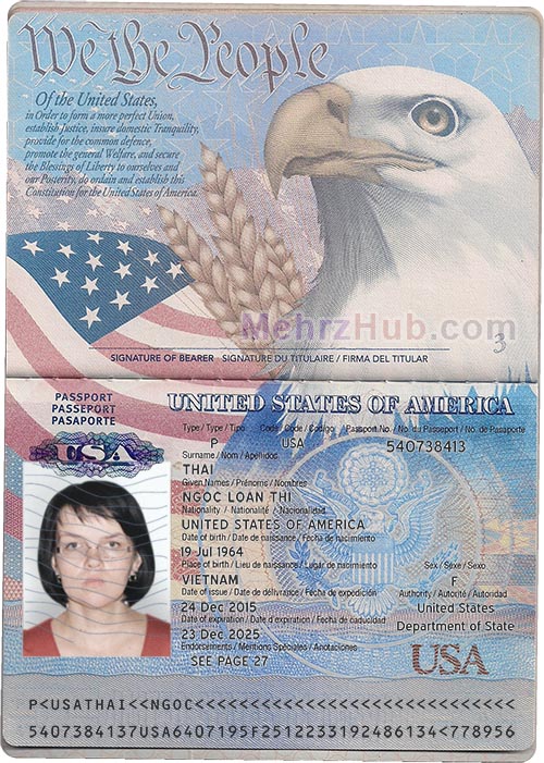 usa passport template