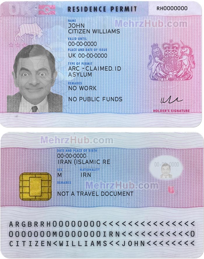 UK resident permit template