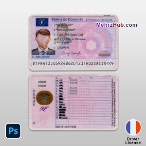 driver license france psd template