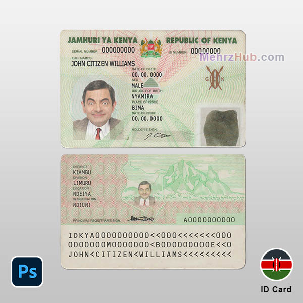 Kenya ID Card Template
