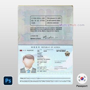 South Korea Passport PSD