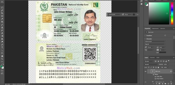 pakistan id card template