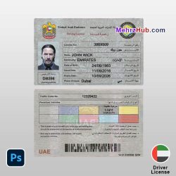United Arab Emirates driver license psd