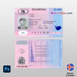Iceland Driver License Template
