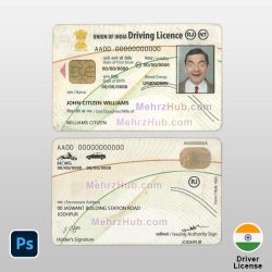 India Driver License Template