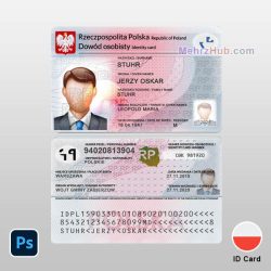 Poland ID Card Template